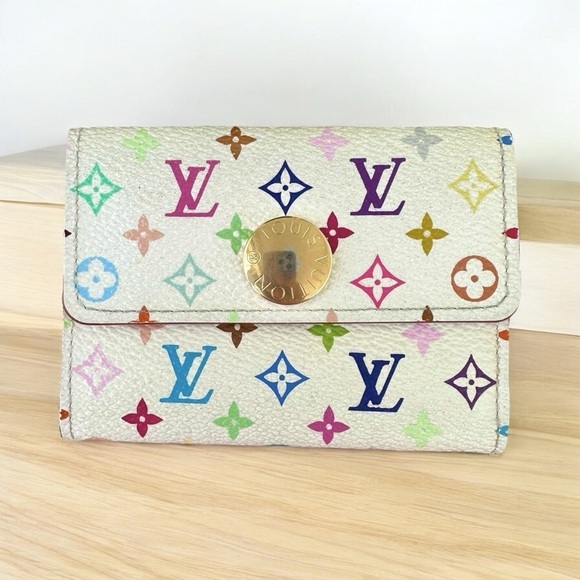 Authentic Louis Vuitton Murakami Multicolor Monogram Card Holder Coin Pouch Bag - Picture 1 of 13